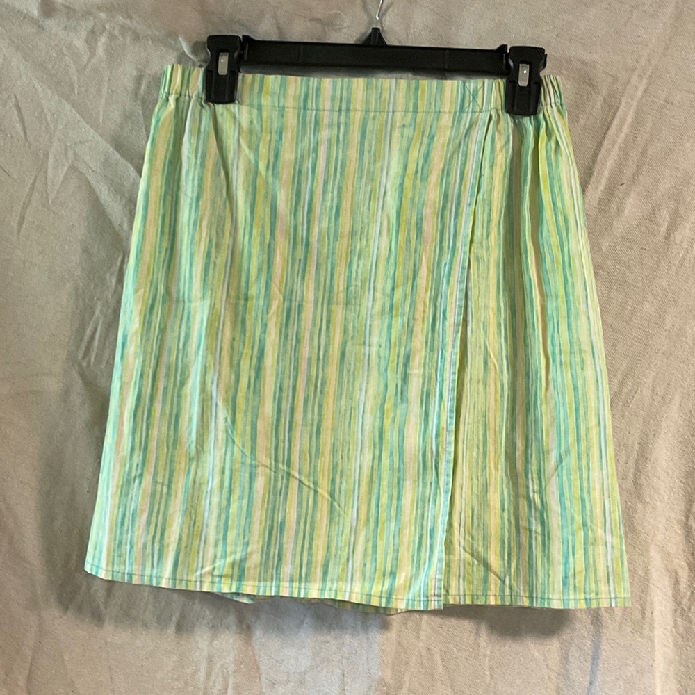 Vintage Striped Green and Yellow Mini Skirt
